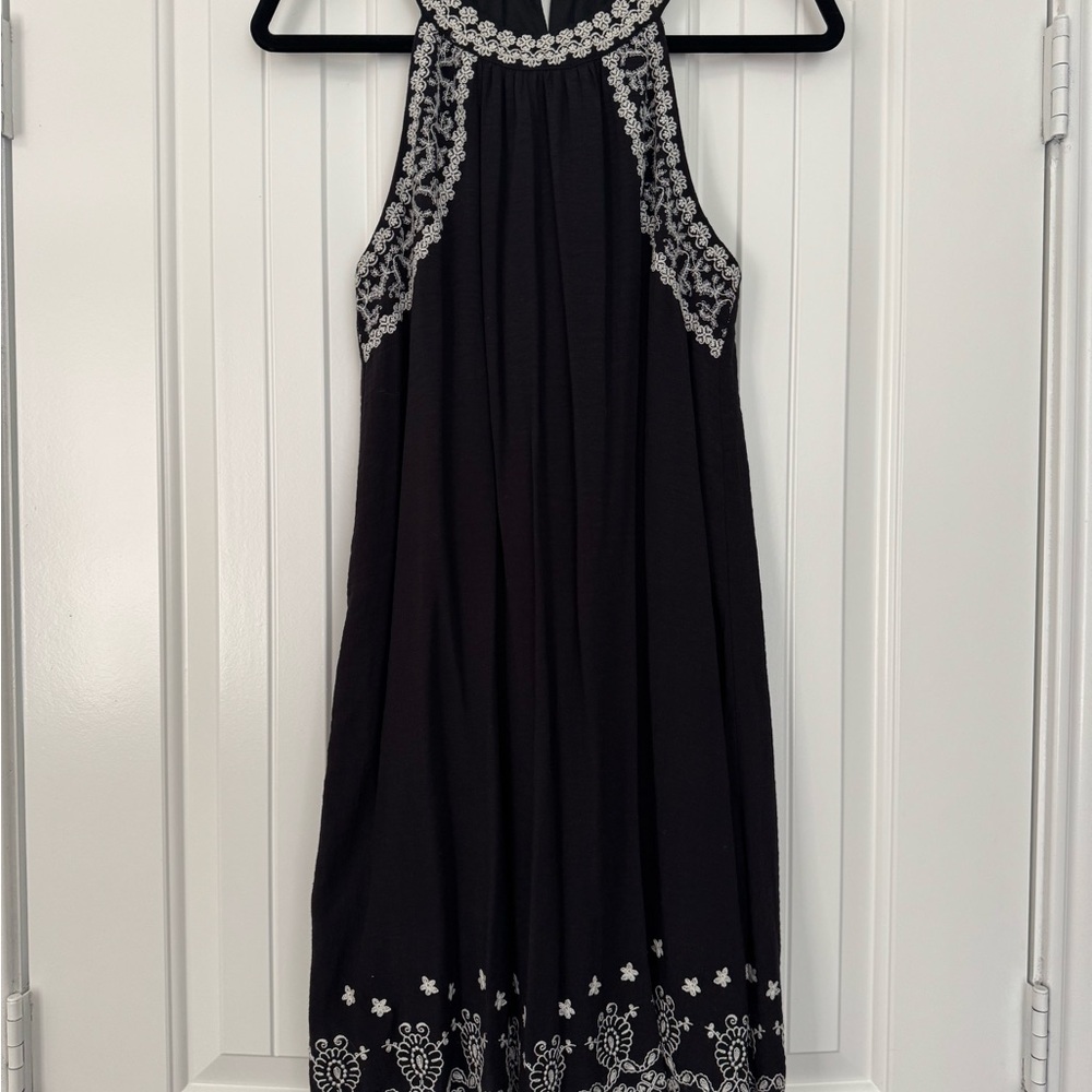 THML Black and White Embroidered Dress